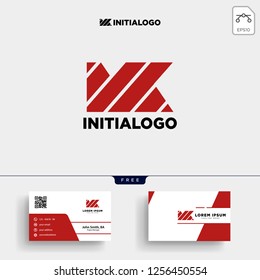 MK INITIAL LOGO TEMPLATE VECTOR ILLUSTRATION AND YOU GET BUSINESS CARD