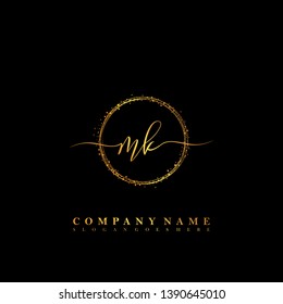 MK Initial luxury handwriting logo vector