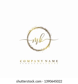 MK Initial luxury handwriting logo vector
