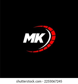 MK initial monogram for automotive logo with speed image design vector