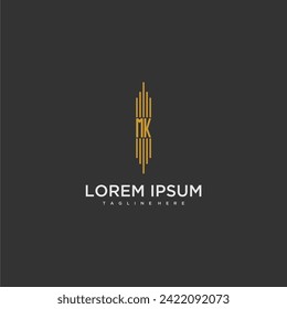 MK initial monogram business logo
