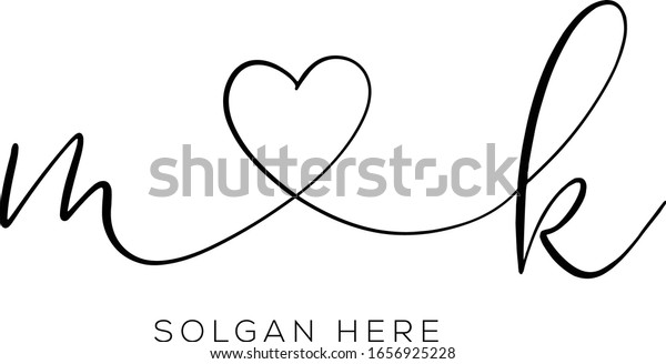 Mk Initial Wedding Monogram Logo Template Stock Vector (Royalty Free ...