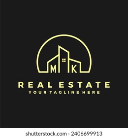 MK initials homes modern building company logo vector.eps