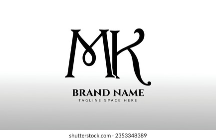 MK initials letter logo design template