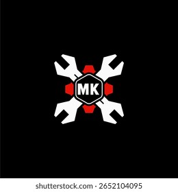 MK Initiales Vektor Stok Otomotif Logo Design