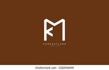 MK KM Abstraktes Logo für Anfangsbuchstaben des Monogrammes