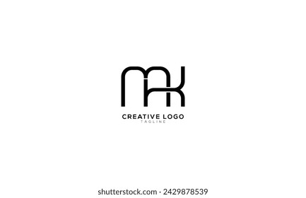 MK KM Abstract initial monogram letter alphabet logo design