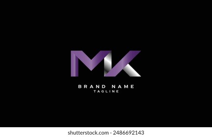 MK, KM, Abstract initial monogram letter alphabet logo design