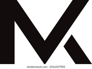 MK or KM abstract letter mark monogram logo vector template