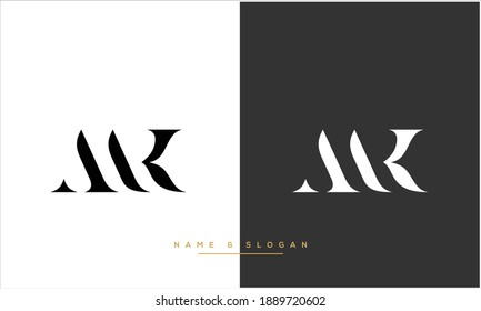 MK ,KM  Abstract Letters Logo Monogram