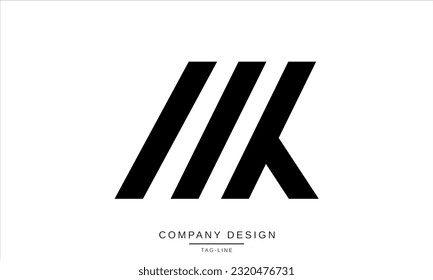 Monograma del logotipo de las letras abstractas MK, KM
