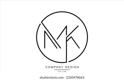 MK, KM, Abstract Letters Logo Monogram