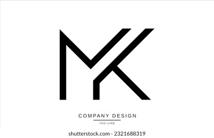 MK, KM, Abstract Letters Logo Monogram