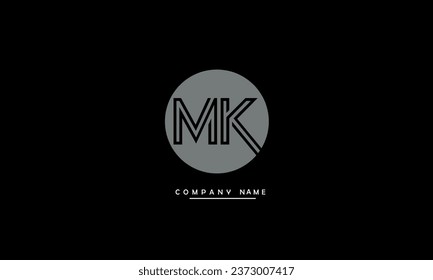 MK, KM Abstract Letters Logo Monogram