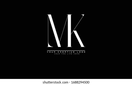 MK KM abstract vector logo monogram template