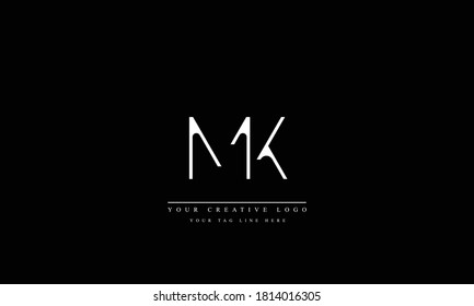 MK KM modelo de monograma del logotipo del vector abstracto