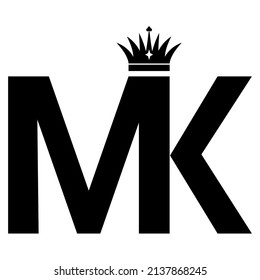 Mk Km Capital Letters Icon Crown Stock Vector (Royalty Free) 2137868245 ...