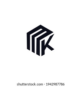 MK and KM K or M Initial Letter Vector Logo Design For Brand