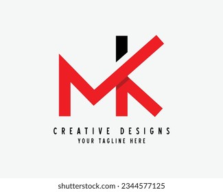 MK or KM letter logo. Unique attractive creative modern initial MK KM M K initial based letter icon logo