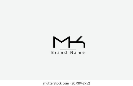 MK KM M K abstract vector logo monogram template