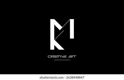 MK, KM, M, K abstract letters logo monogram
