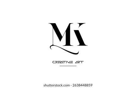 MK, KM, M, K abstract letters logo monogram