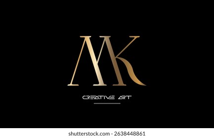 MK, KM, M, K abstract letters logo monogram
