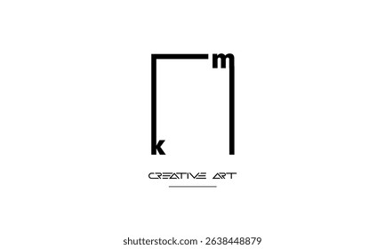 MK, KM, M, K abstract letters logo monogram