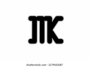 MK km m k initial letter logo isolated on white background