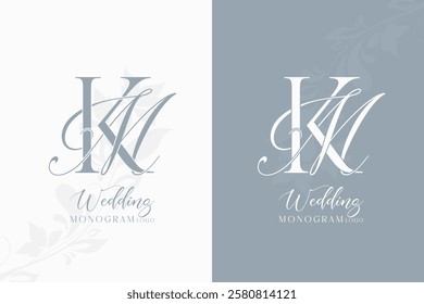 MK KM Monogram Initial Letters Logo
