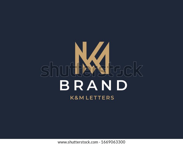 Mk Km Monogram Two Letters Kw Stock Vector Royalty Free 1669063300 6135