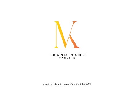 MK, KM, NK, KN, Abstract initial monogram letter alphabet logo design