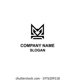 MK letter initial logo, capital letter in unique shape.