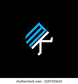 MK-Brief-Logo kreatives Design mit Vektorgrafik