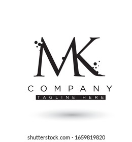 Mk Letter Logo Design Creative Brush Stock Vector (Royalty Free ...