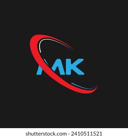 MK letter Logo design. Initials MK logo linked with circle and uppercase monogram logo. MK typography for technology, business and real estate brand logo design