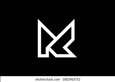 MK letter logo design on luxury background. KM monogram initials letter logo concept. MK icon design. KM elegant and Professional letter icon design on black background. MK KM