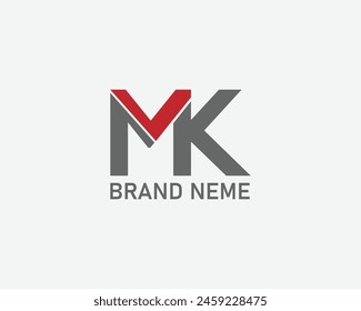 MK letter logo symbol shapes illustration Company  template Free vector