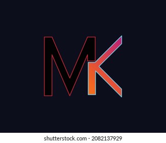 MK letter monogram vector logo dessign 