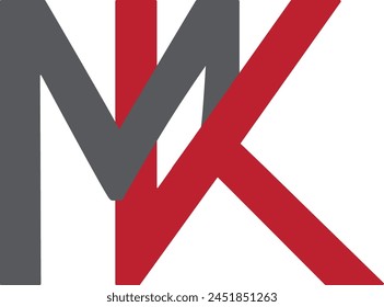 MK-Buchstaben Logo Design. MK Logo Vorlage Vektorgrafik Bild. 
