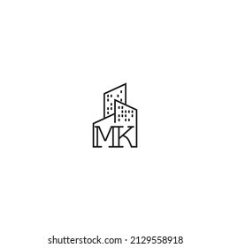 MK line concept logo in high quality professional design that will be best for companies related to real estate