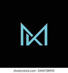 mk logo design vector luxury premium icon