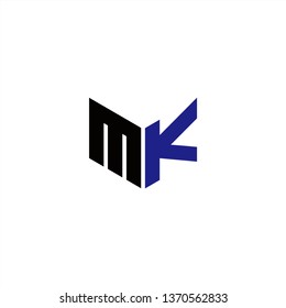 MK Logo Letter Initial With Black and Dark Purple Colors