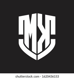 Mk Logo Monogram Emblem Shield Shape Stock Vector (Royalty Free ...