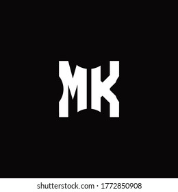 MK Logo monogram with pieces cut elements design template