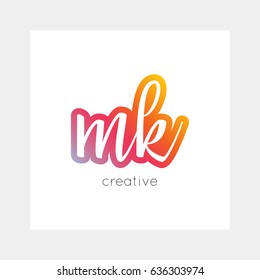MK logo, vector. Useful as branding, app icon, alphabet combination, clip-art.
