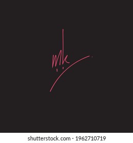 MK m k Initial handwriting creative fashion elegant design logo Sign Symbol template vector icon