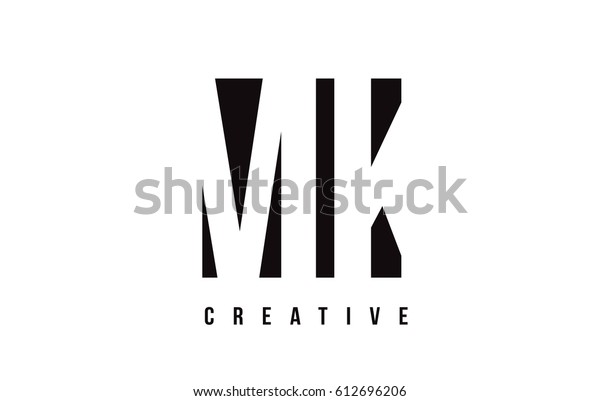 Mk M K White Letter Logo Stock Vector (Royalty Free) 612696206