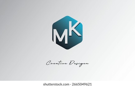 MK Minimal Polygon Shape Abstract Negative Space Symbol for Branding Use"