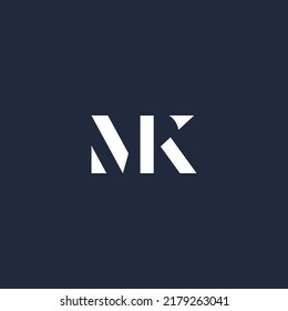 Mk Monogram Fashion Logo Stencil Style Stock Vector (Royalty Free ...